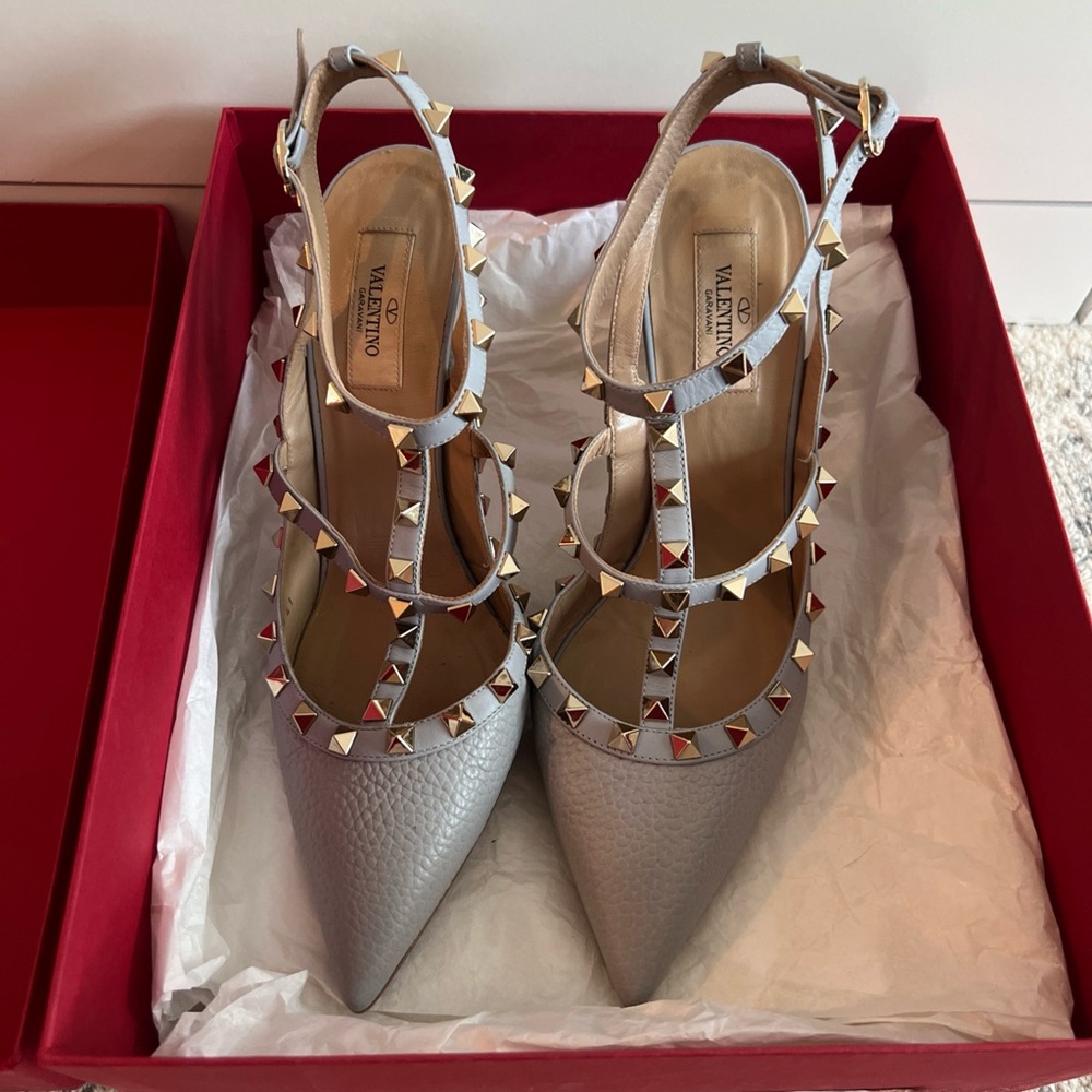 Valentino Women's Silver Rockstud Heels